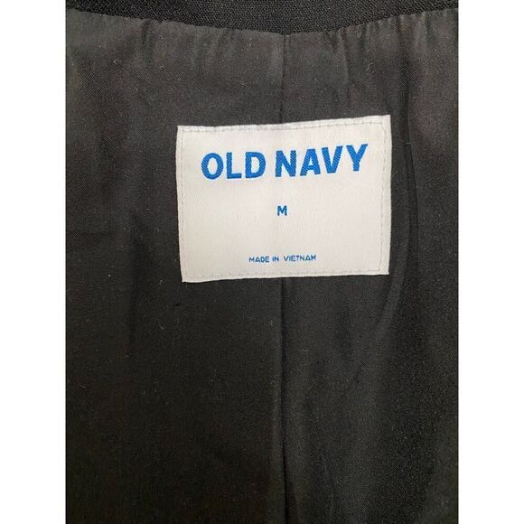 Old Navy Career Black Balzer Preppy Shoulder Pads Two Front Buttons Size M - Picture 5 of 8